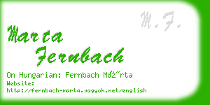 marta fernbach business card